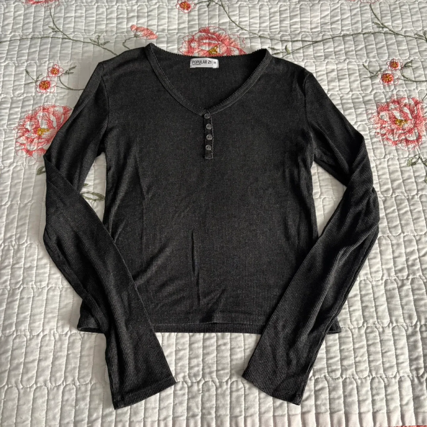 Popular 21 Charcoal Gray Long Sleeve