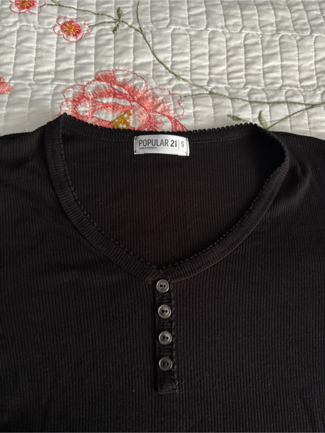 Popular 21 Black Long Sleeve Top - - photo 2