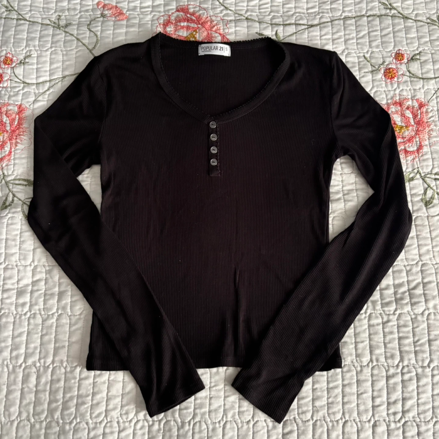 Popular 21 Black Long Sleeve Top -