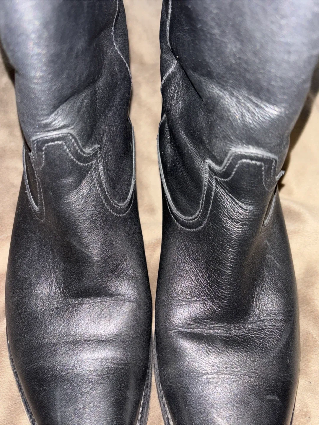 Mango Black Leather Cowboy Boots - Size EU 38 image indicator(6)