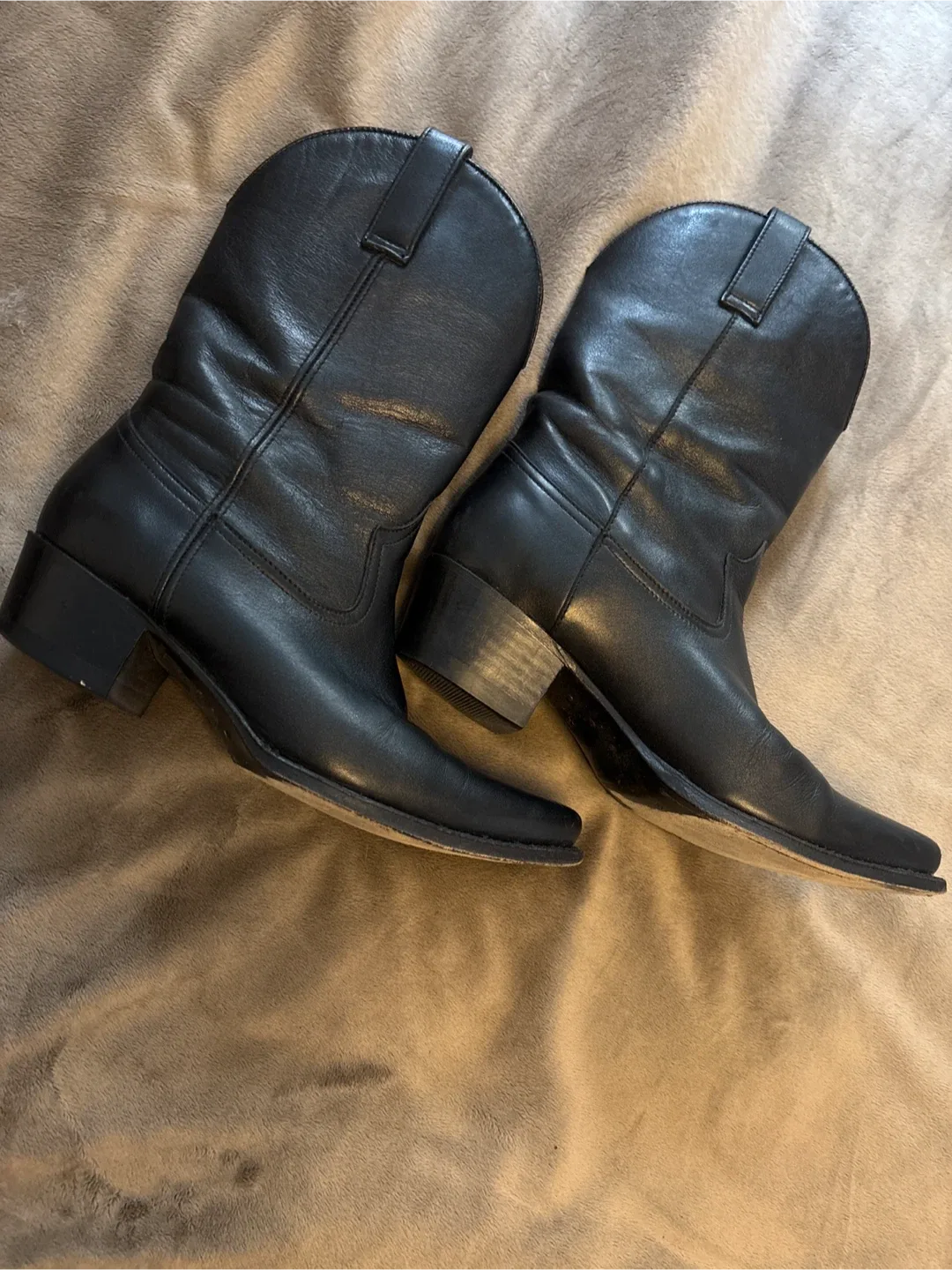 Mango Black Leather Cowboy Boots - Size EU 38 image indicator(2)