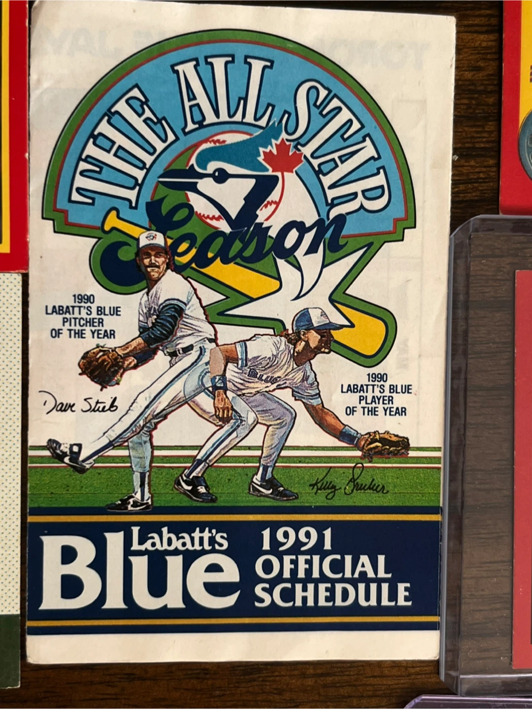 16 Blue Jays & related baseball cards + 1991 Official Schedule - photo 2