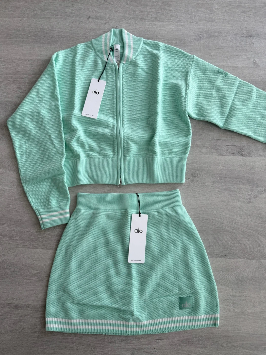 Alo Yoga Tennis Club Knit Set - Spearmint, Small - photo 3