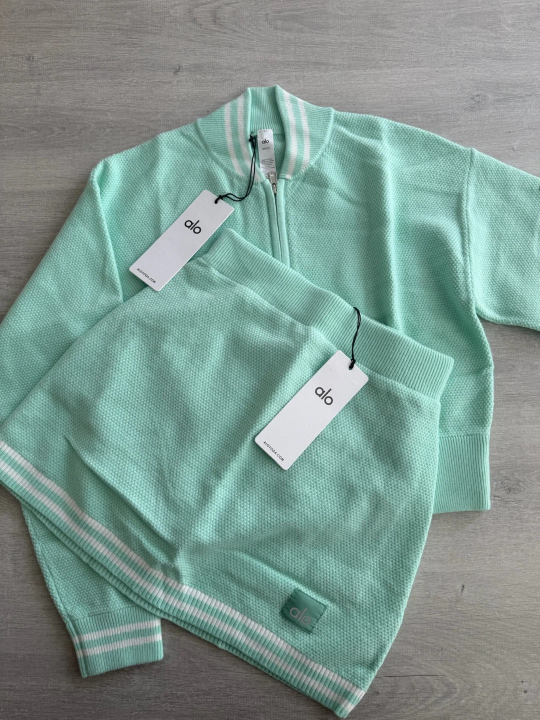 Alo Yoga Tennis Club Knit Set - Spearmint, Small - photo 2