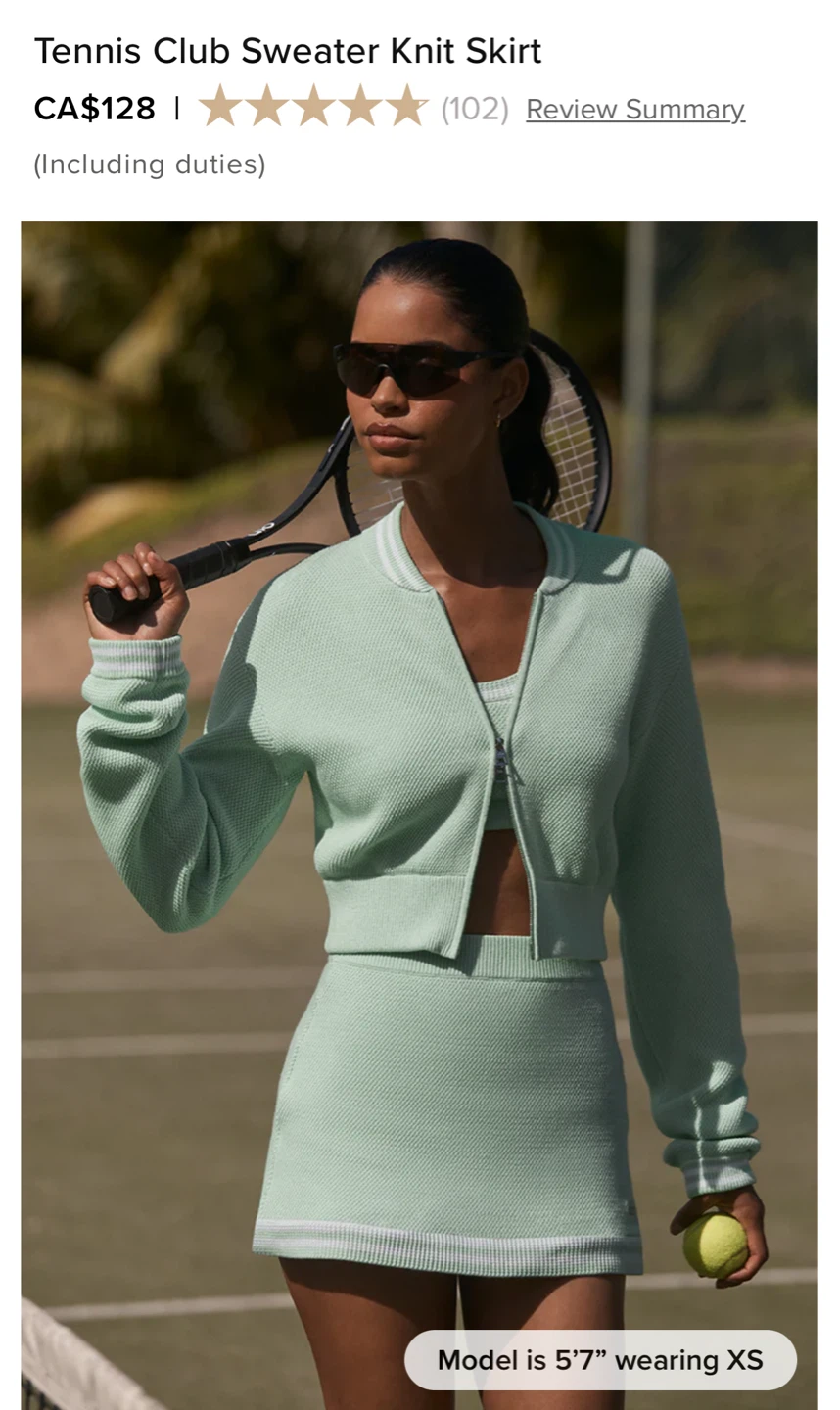 Alo Yoga Tennis Club Knit Set - Spearmint, Small - photo 4