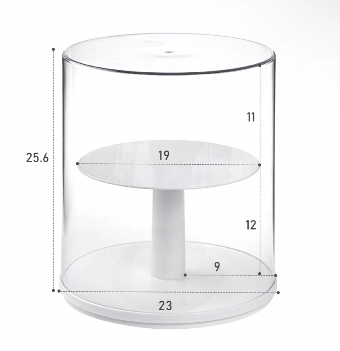 Acrylic Display Case with Two Tier Stand