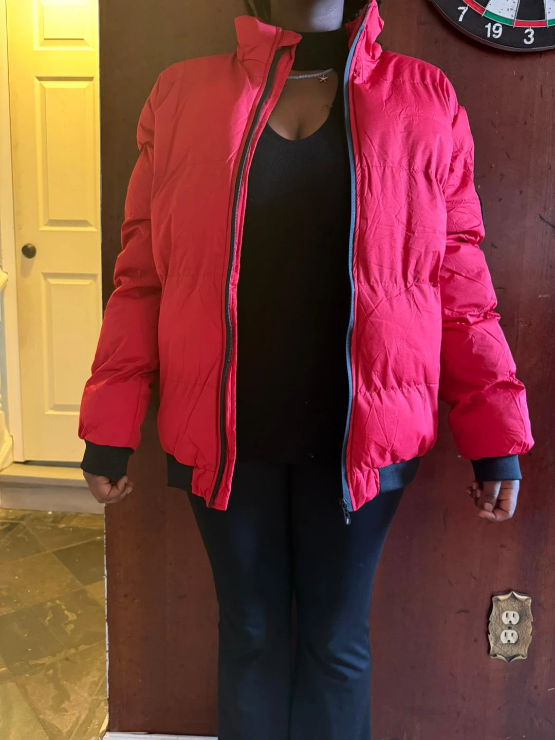 Women Red Puffer Jacket - photo 2