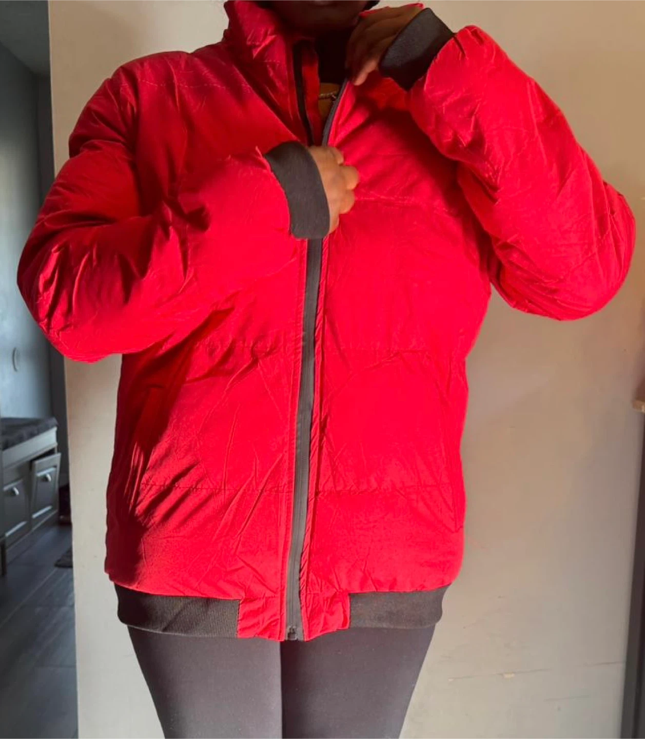Women Red Puffer Jacket - photo 3