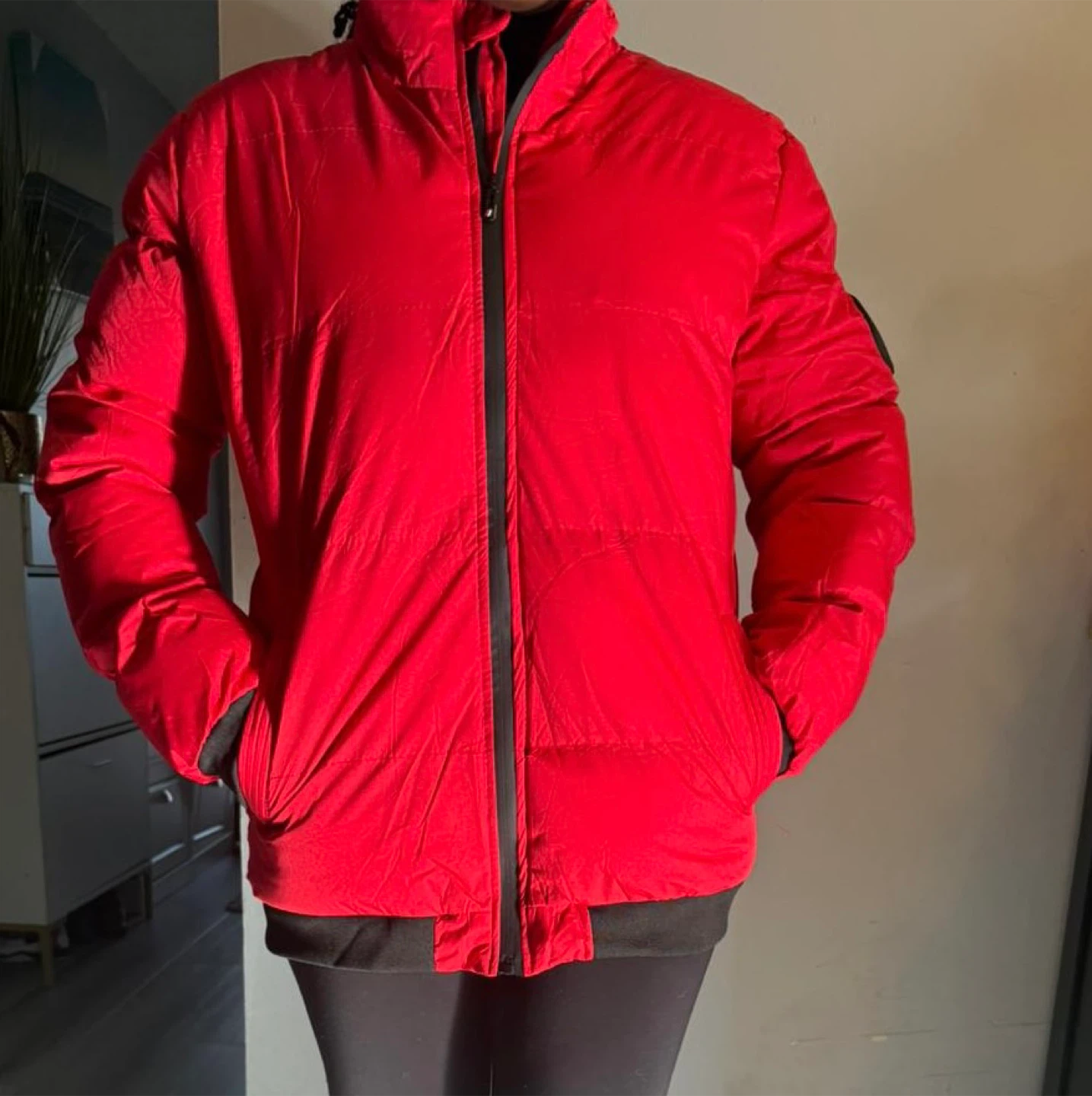 Women Red Puffer Jacket