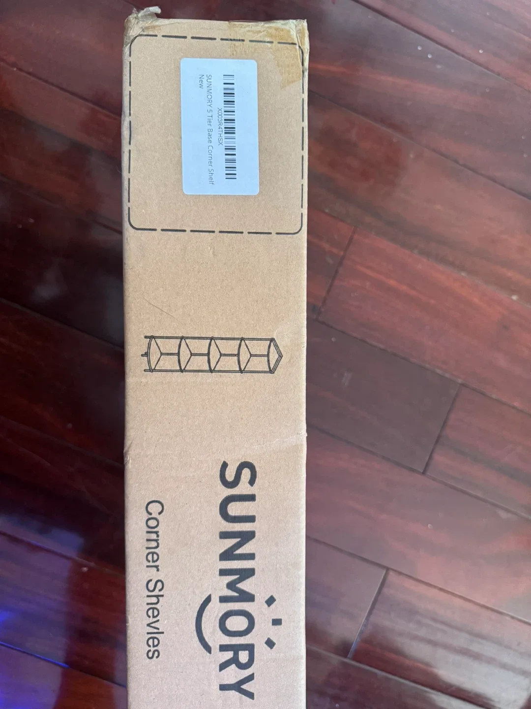 SUNMORY 5-Tier Rustic Brown Corner Shelf image indicator(4)