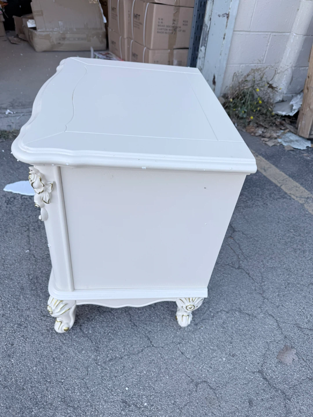 Elegant Cream Nightstand with Two Drawers - photo 4