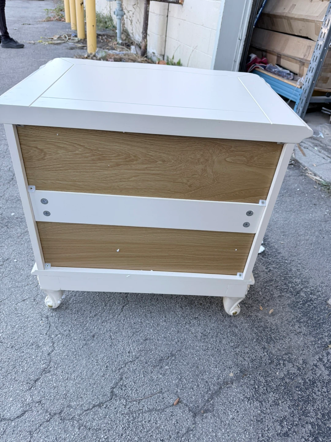 Elegant Cream Nightstand with Two Drawers - photo 3