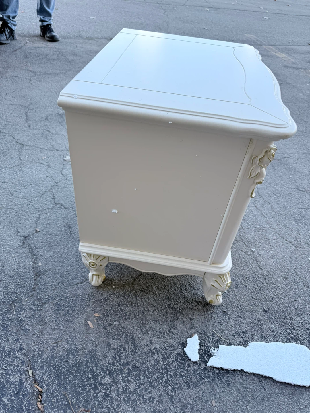 Elegant Cream Nightstand with Two Drawers - photo 2