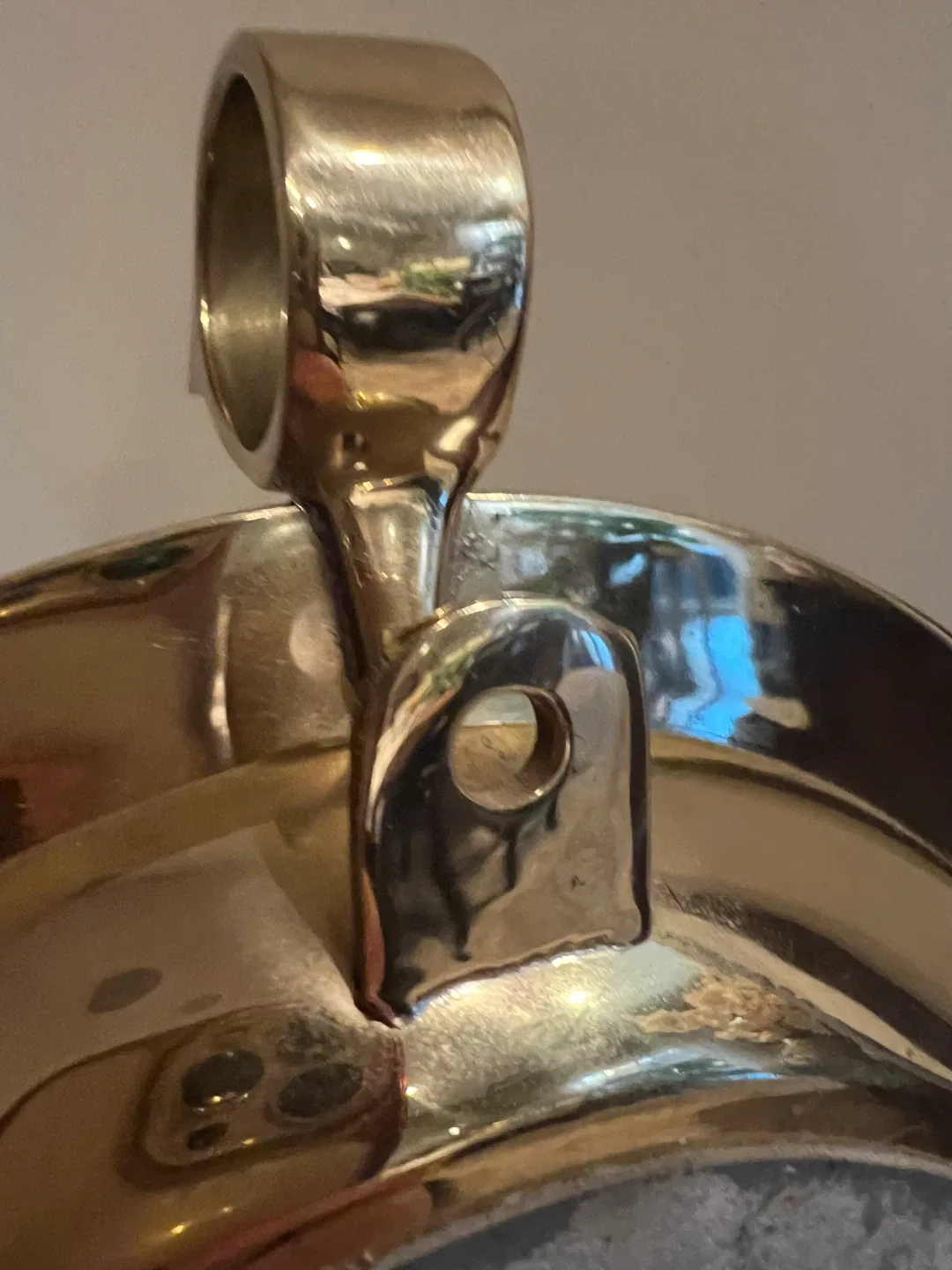 Vintage Brass Gimbal Wall/Tabletop Candle Holder image indicator(7)