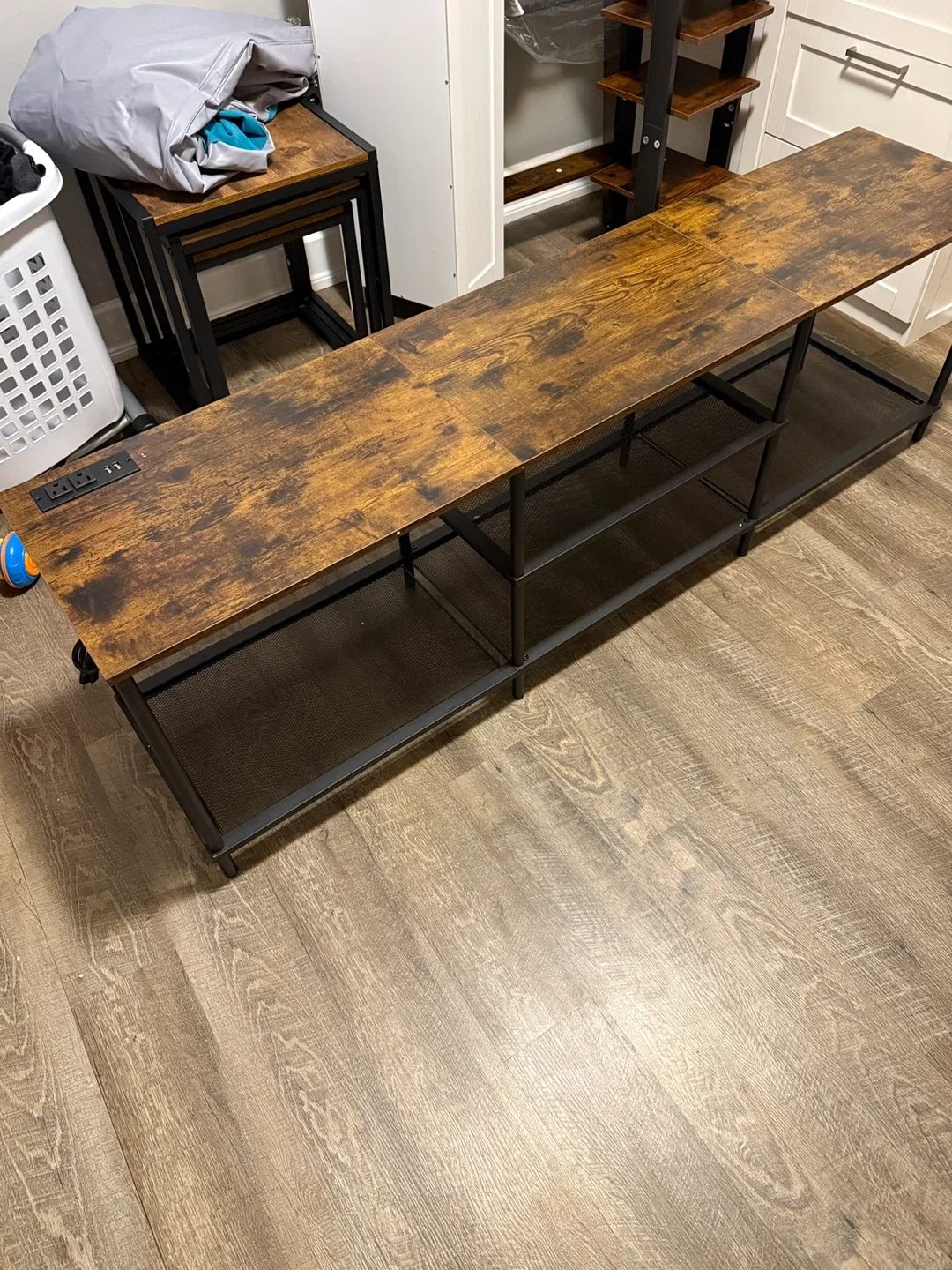 Rustic Brown & Black TV Stand image indicator(8)