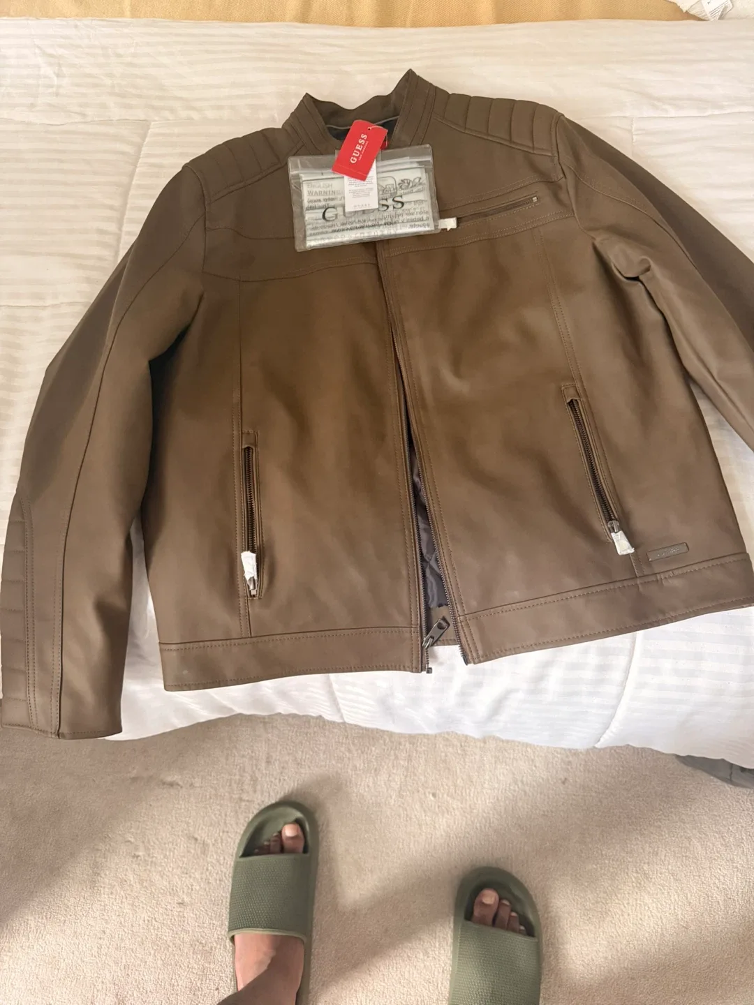 Guess Faux Leather Jacket - Brown image indicator(3)