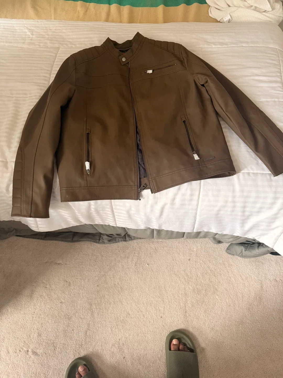 Guess Faux Leather Jacket - Brown image indicator(4)