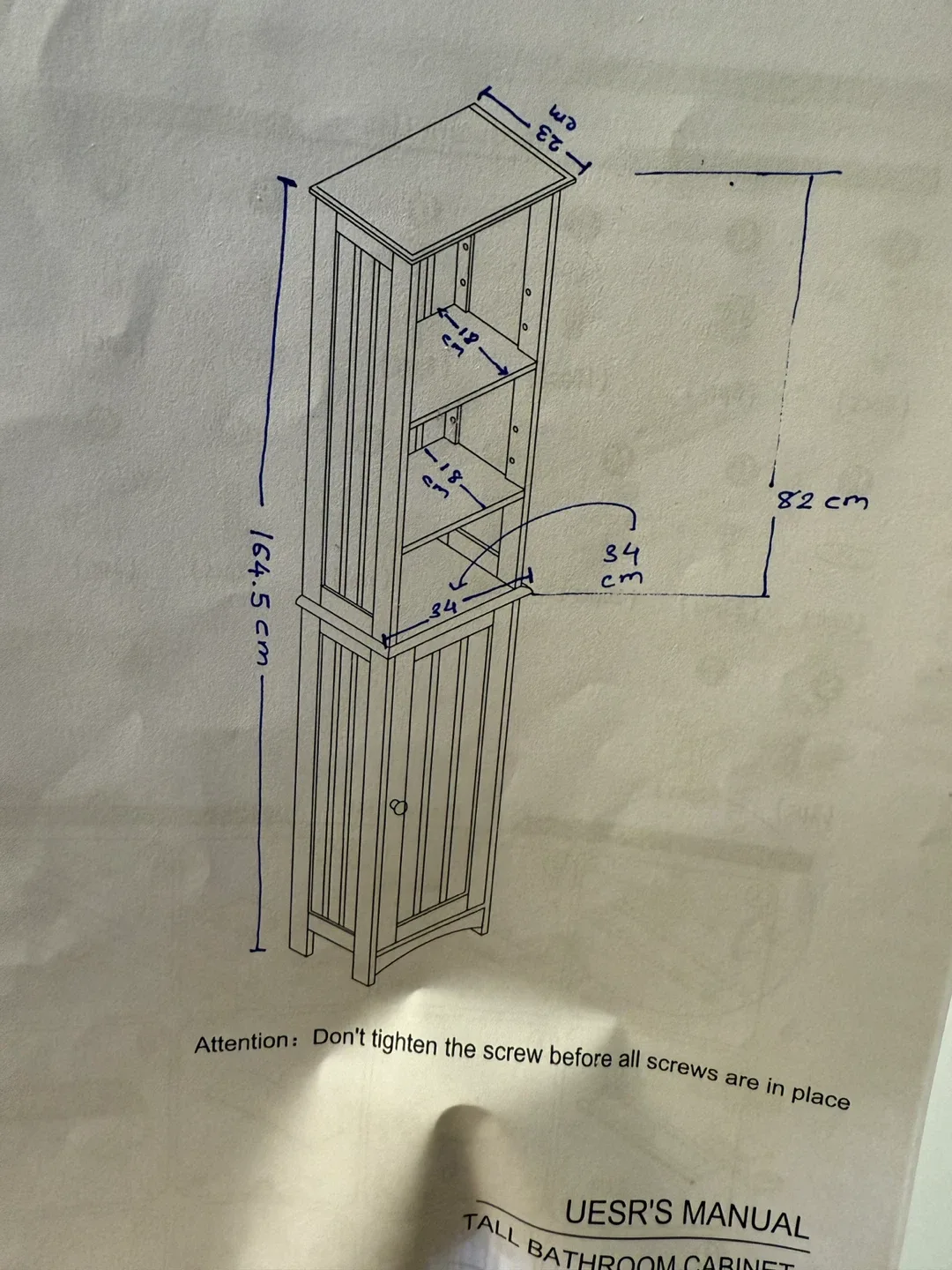 White Bathroom Storage Cabinet with Door image indicator(5)