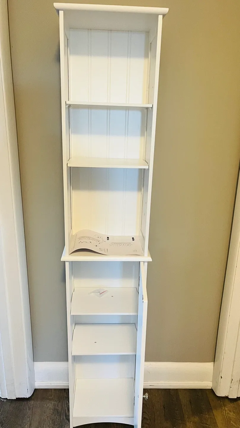 White Bathroom Storage Cabinet with Door image indicator(8)