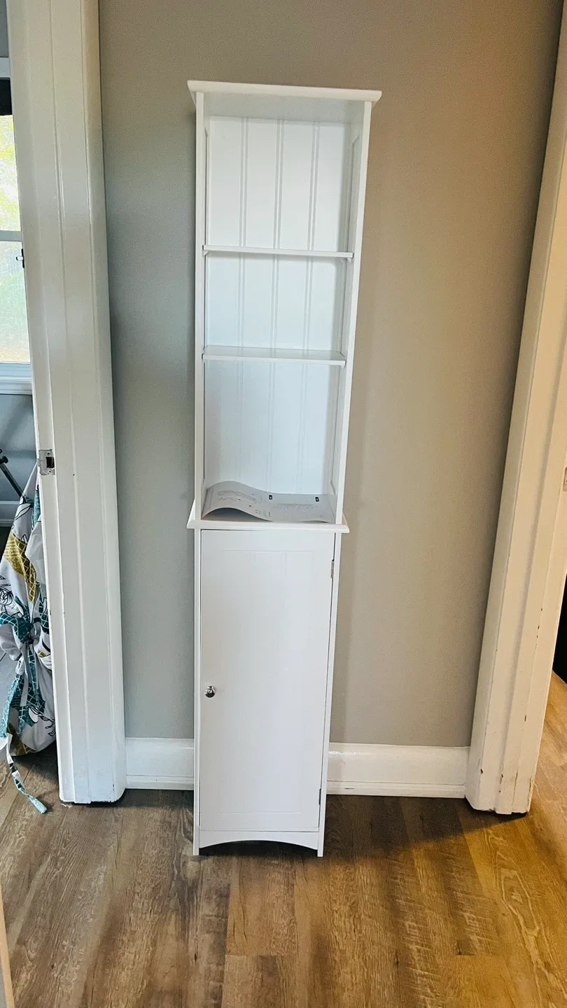 White Bathroom Storage Cabinet with Door image indicator(10)