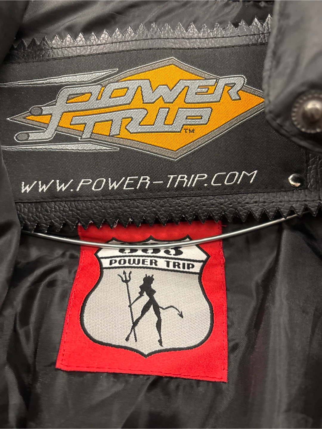 Power Trip Motorcycle Jacket, Black & Red