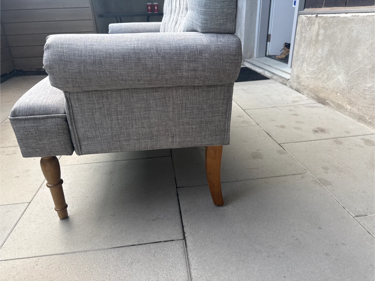 Grey Loveseat Sofa - Button Tufted - photo 4