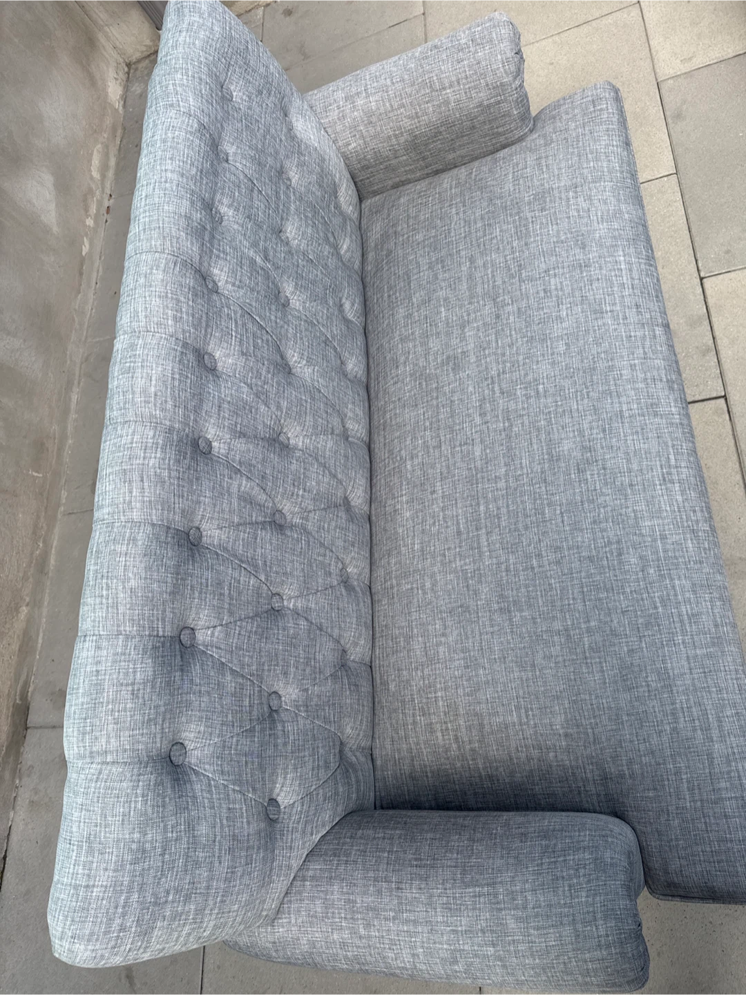 Grey Loveseat Sofa - Button Tufted - photo 2