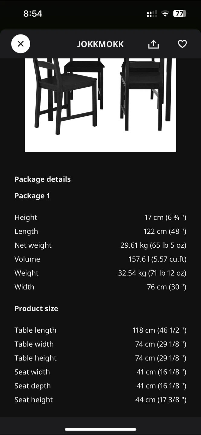 IKEA JOKKMOKK Dining Table with 4 Chairs - photo 5