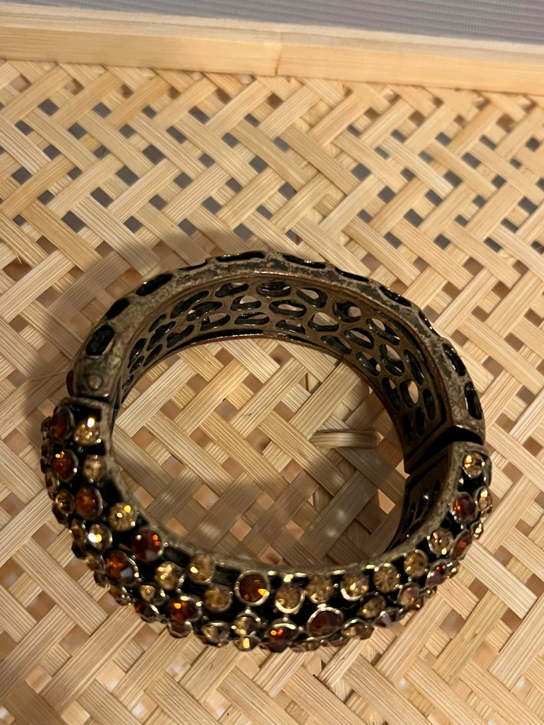 Brown & Bronze Rhinestone Cuff Bracelet - photo 2