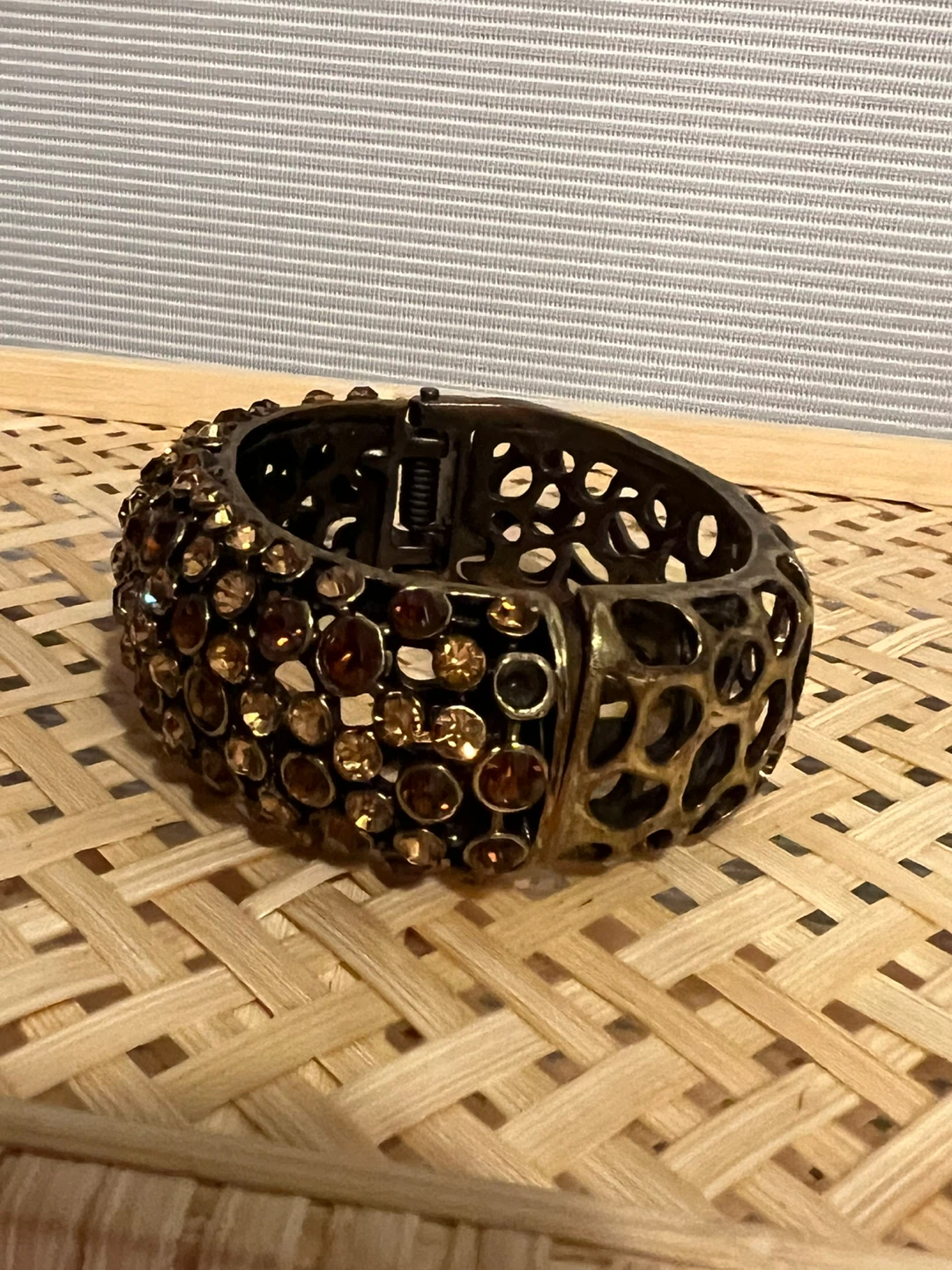 Brown & Bronze Rhinestone Cuff Bracelet - photo 4