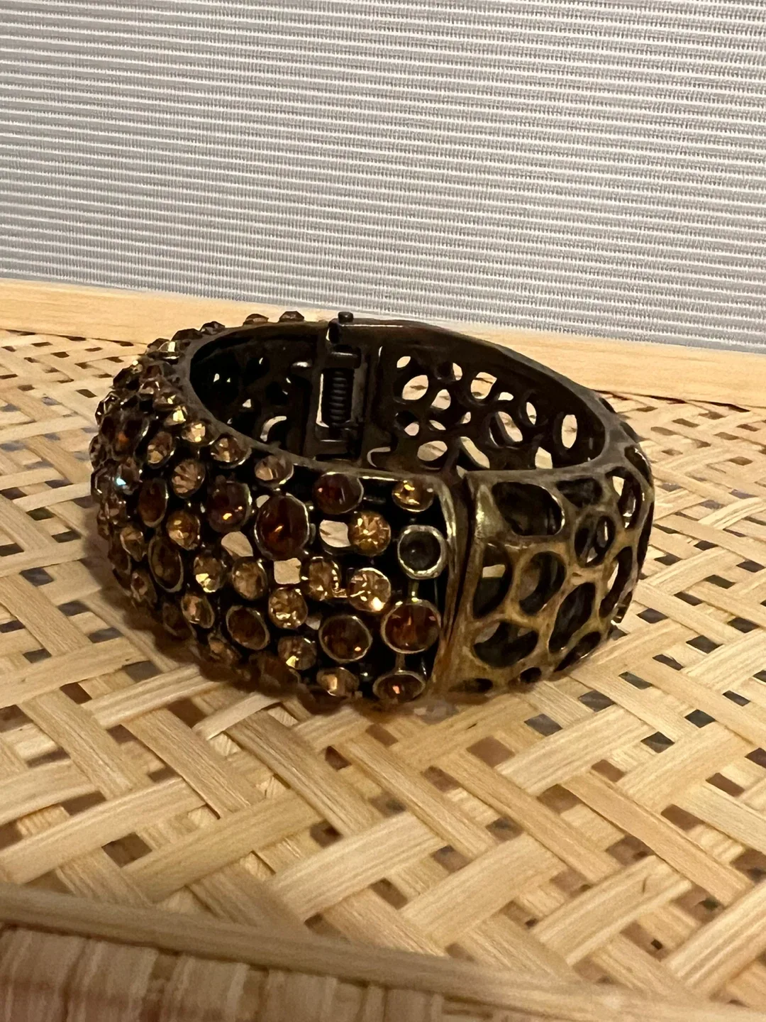 Brown & Bronze Rhinestone Cuff Bracelet image indicator(4)