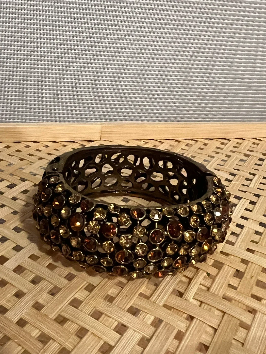 Brown & Bronze Rhinestone Cuff Bracelet image indicator(3)