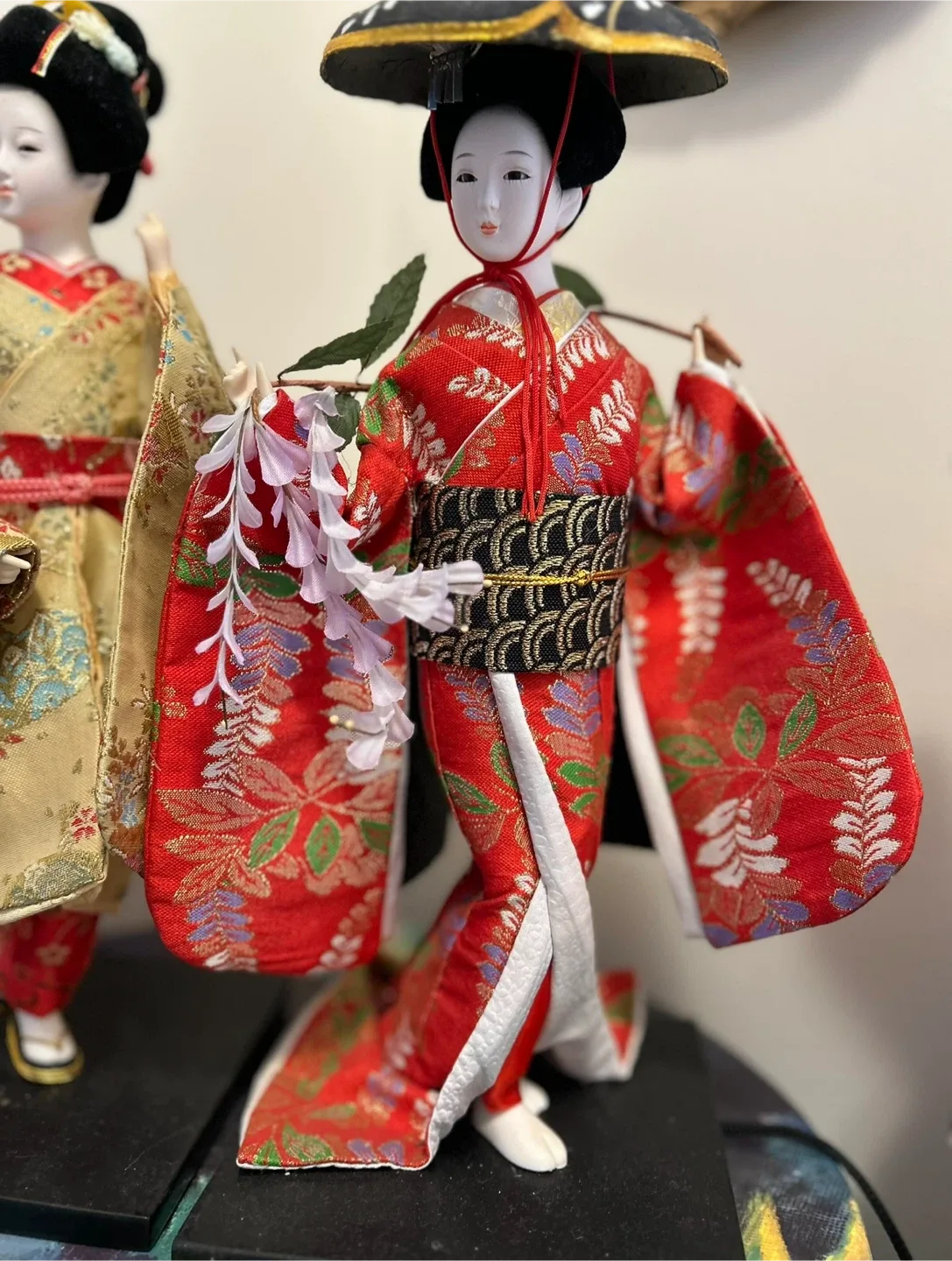 Japanese Geisha Doll in Red and Gold Kimono image indicator(2)