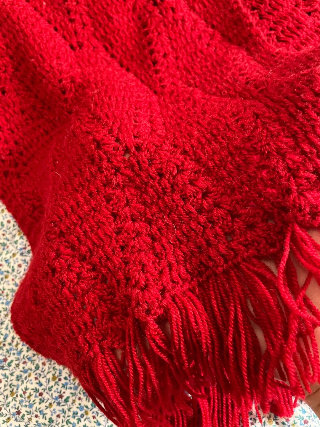 Handmade Red Crochet Scarf image indicator(5)