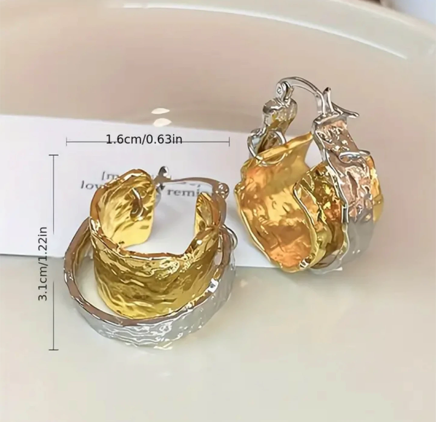 Two-Tone Gold & Silver Hoop Earrings - photo 2