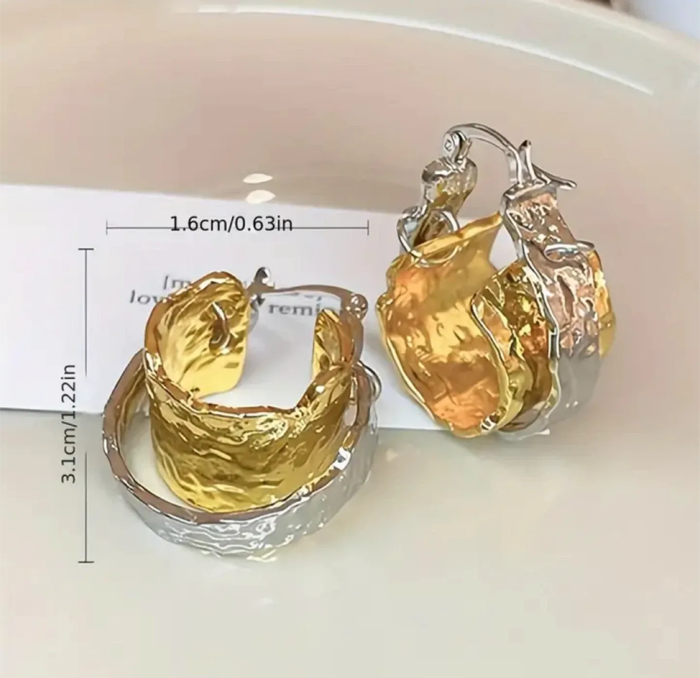Two-Tone Gold & Silver Hoop Earrings image indicator(2)