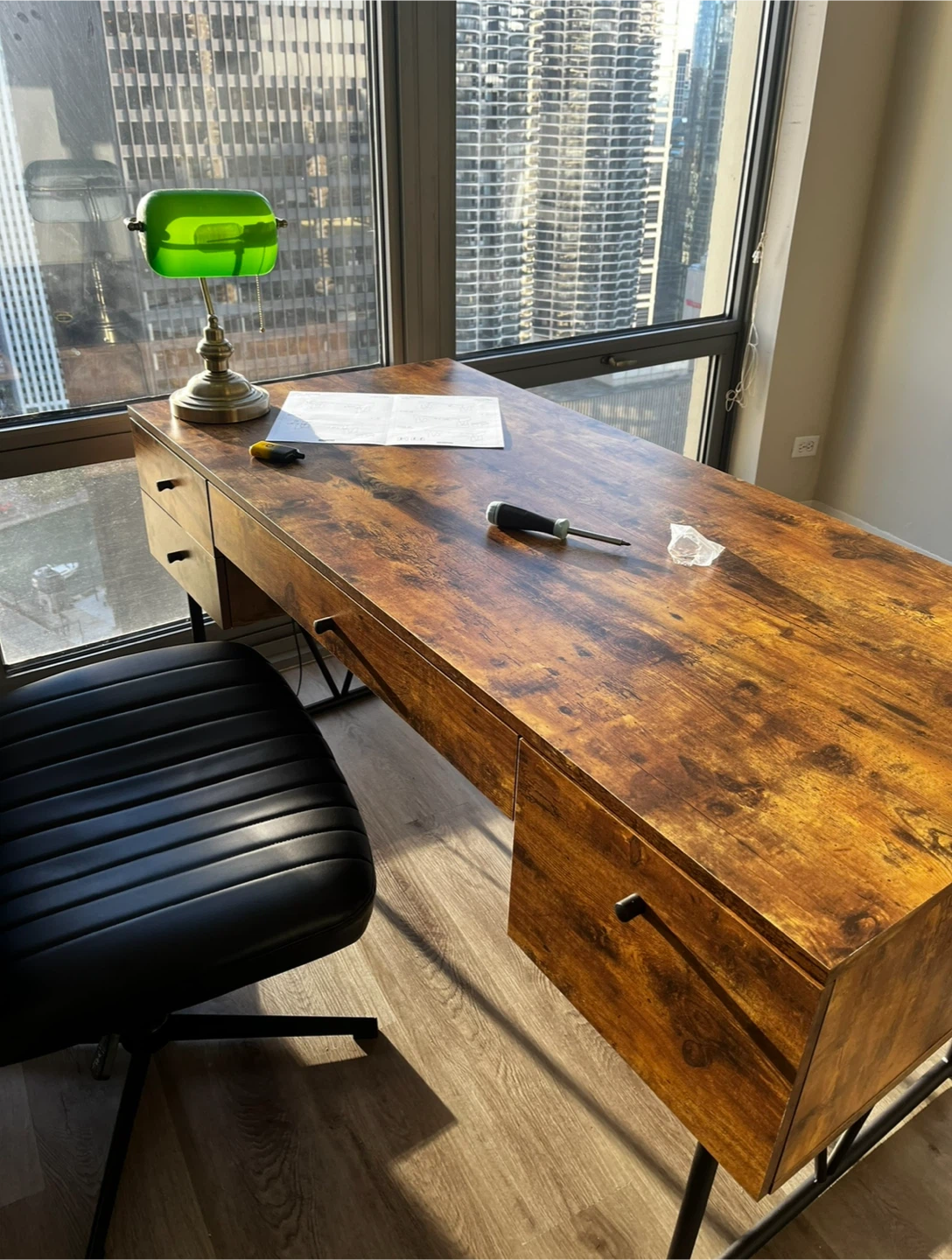 Mid Century Style  Hardwood Desk - FREE Chair - MUST GO TODAY! - photo 5