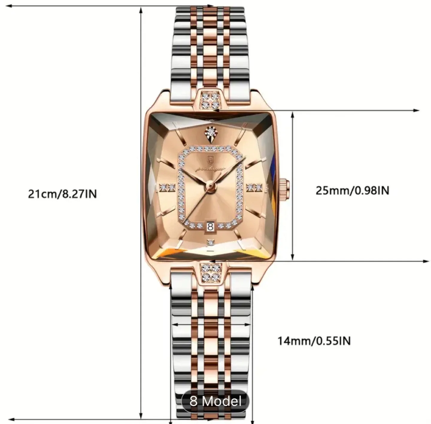 Poedagar Women's Watch - Rose Gold/Silver - White Face image indicator(3)
