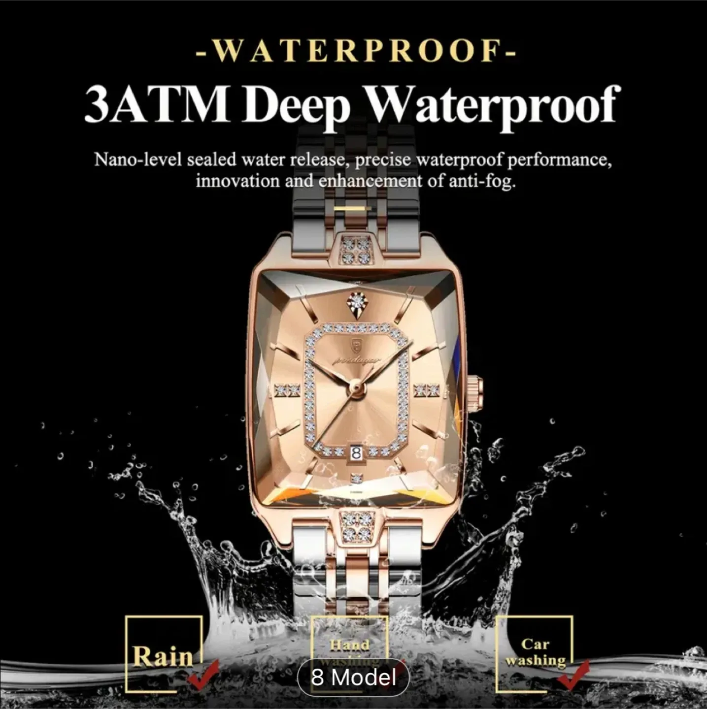 Poedagar Women's Watch - Rose Gold/Silver - White Face image indicator(2)