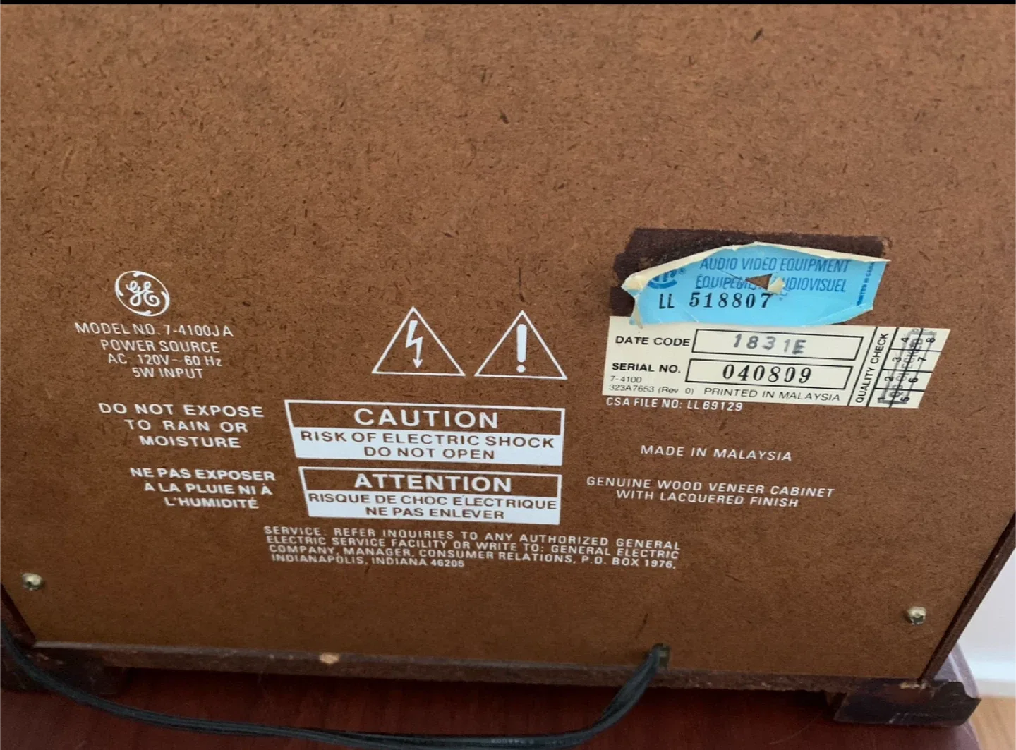 GE Spacemaker Radio image indicator(7)