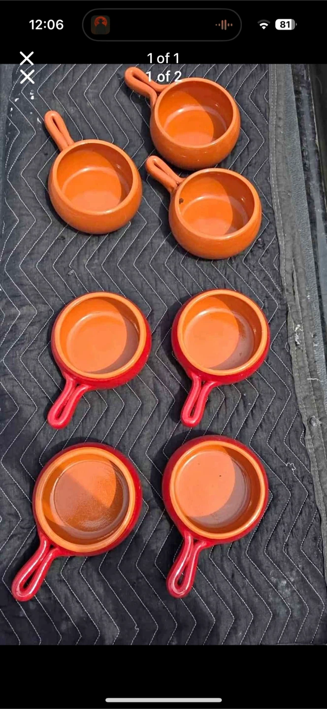 Set of 6 Small Ceramic Cocotte Pans