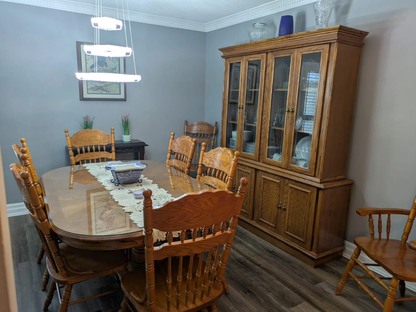 Oak Dining Set with Hutch