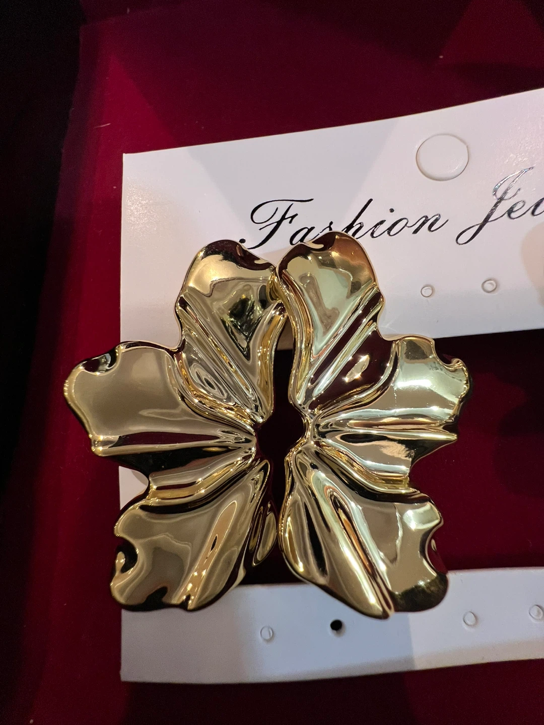 Fashion Jewelry Gold Flower Earrings