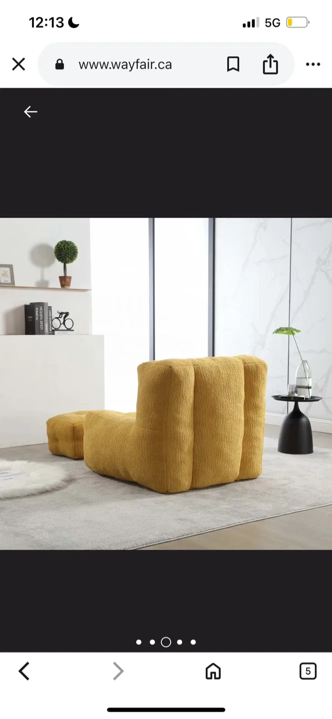 New Yellow Lounge Chair with Ottoman image indicator(3)