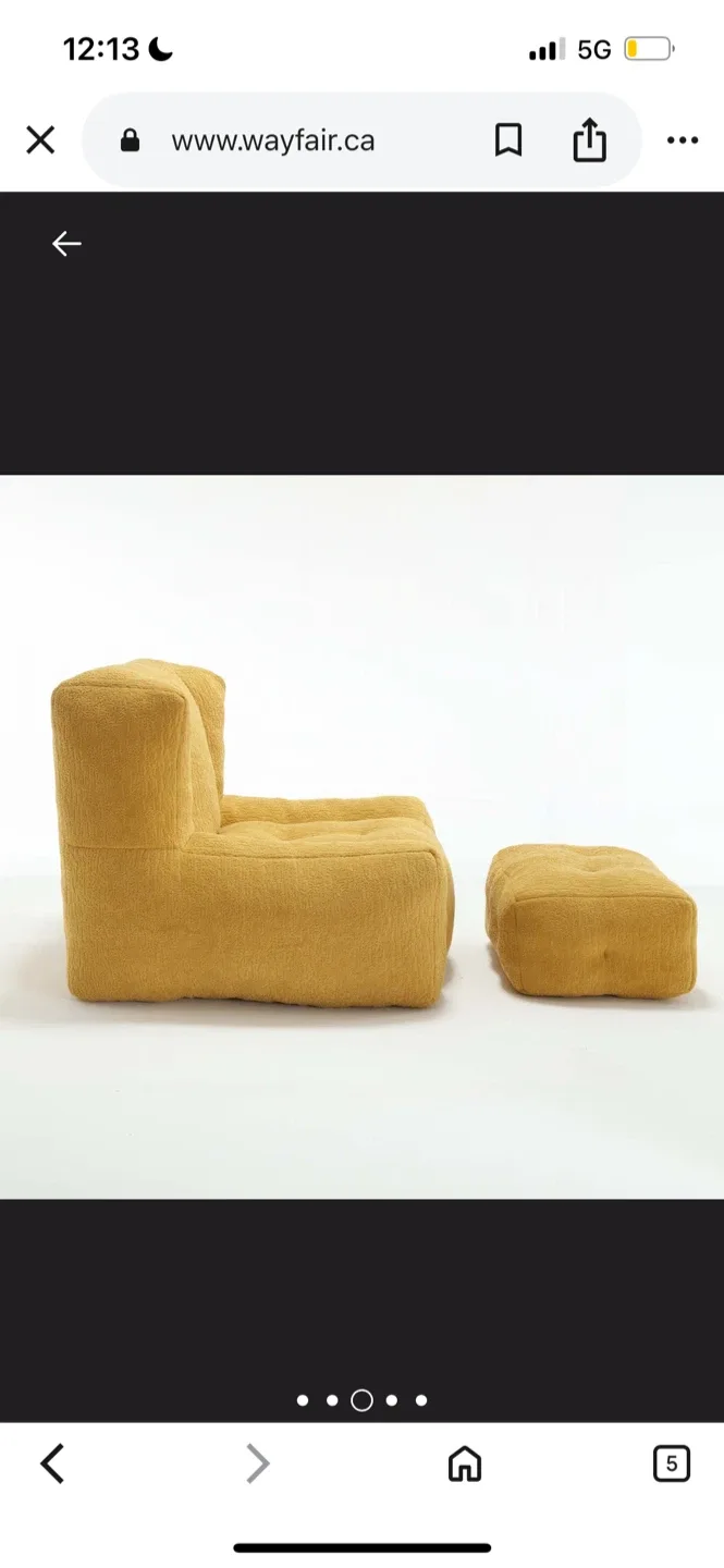 New Yellow Lounge Chair with Ottoman image indicator(6)
