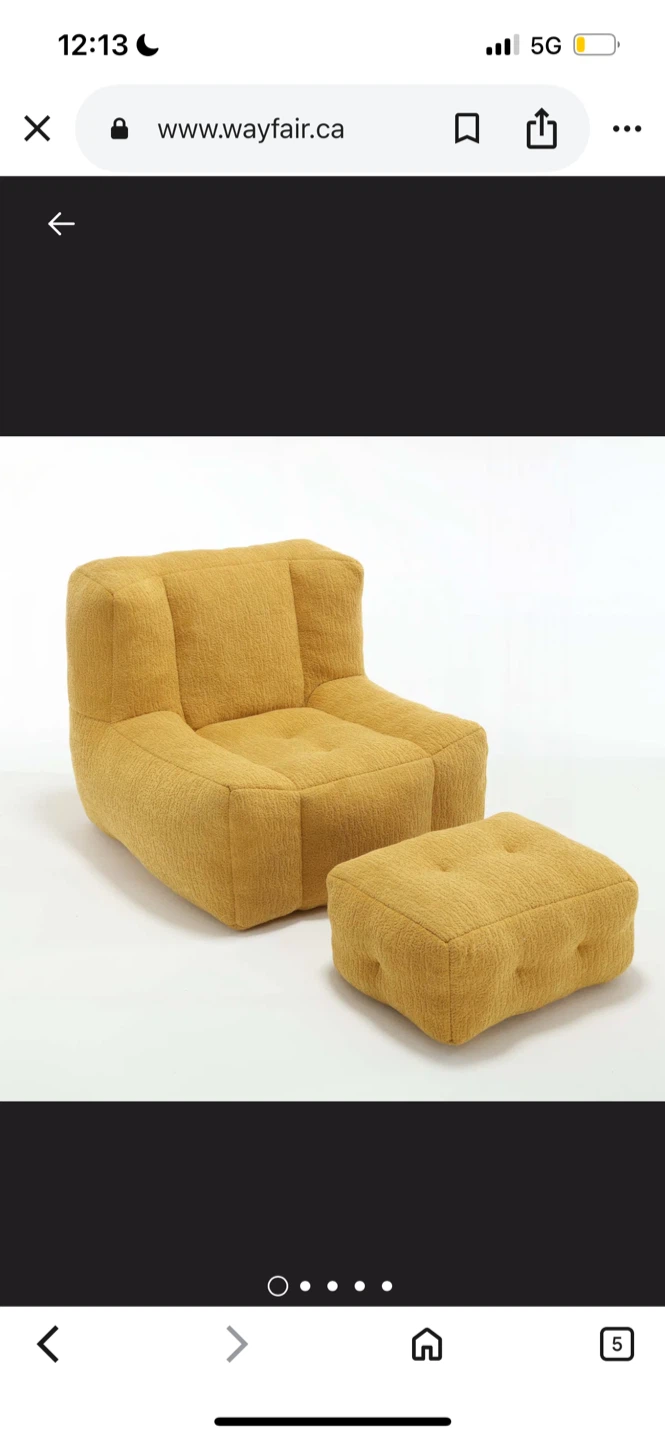 New Yellow Lounge Chair with Ottoman