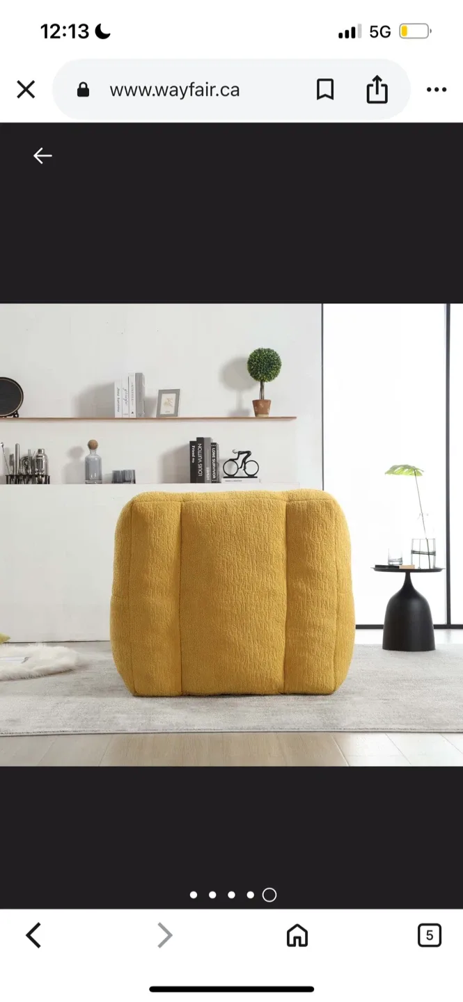 New Yellow Lounge Chair with Ottoman image indicator(8)