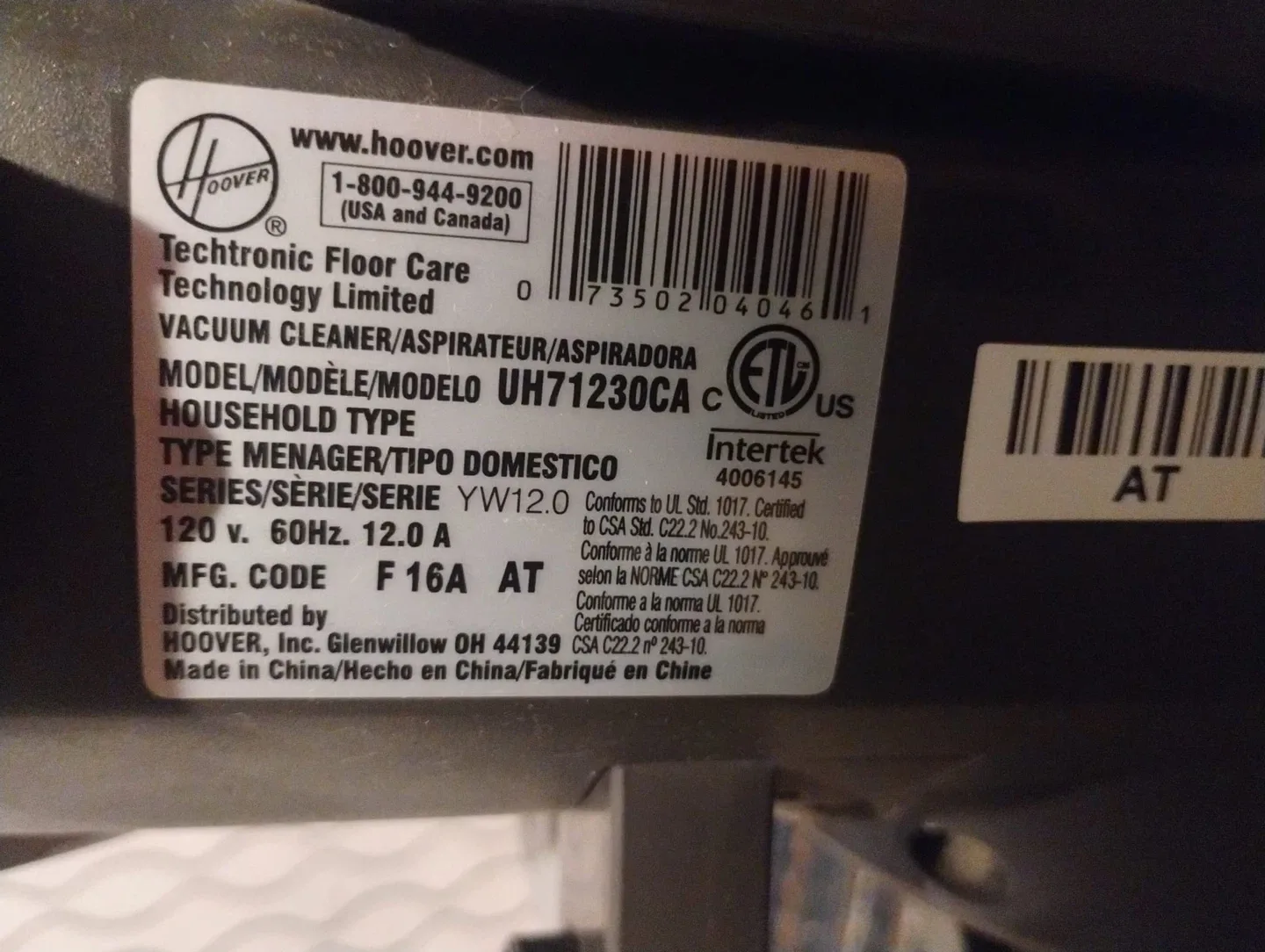 Hoover Whole House Elite Vacuum UH71230CA image indicator(5)