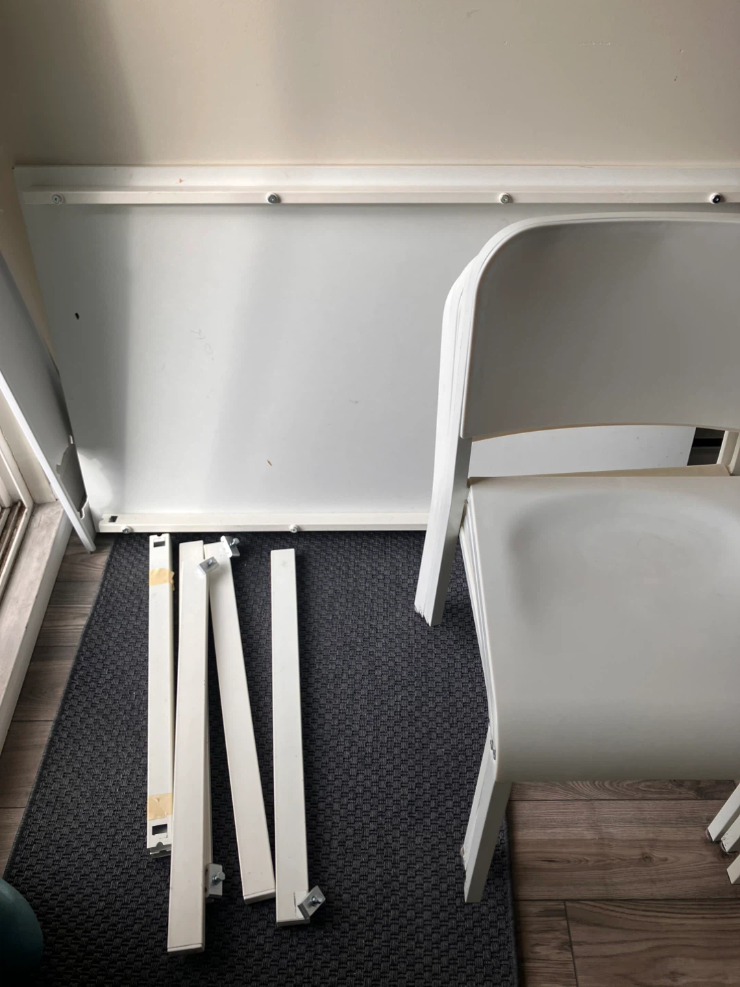 IKEA White Dining Table with 4 Chairs