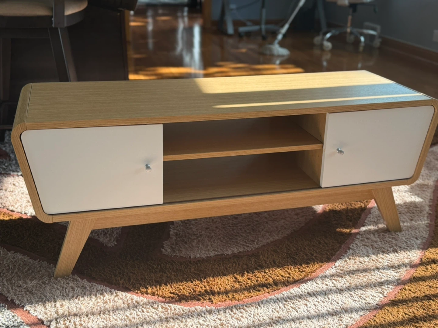 TV Stand with White Doors